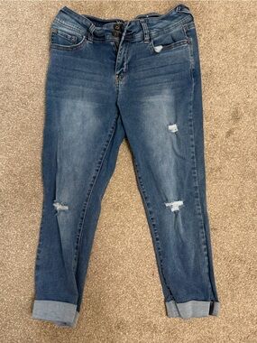 Wallflower Medium Blue Distressed Boyfriend Jeans